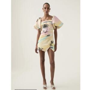 Aje PARADISE WRAP FRONT MINI DRESS